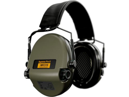 Наушники активные Sordin (MSA) Supreme Pro-X Slim, хаки, оголовье-кожа (SOR74302-X/L-S)