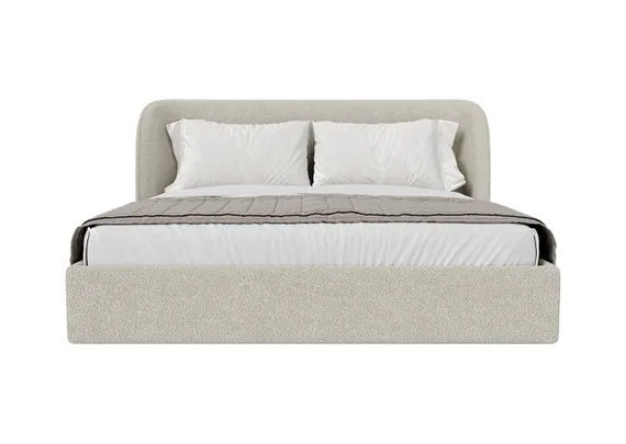 Кровать двуспальная Classic 180 см (молочный, букле)