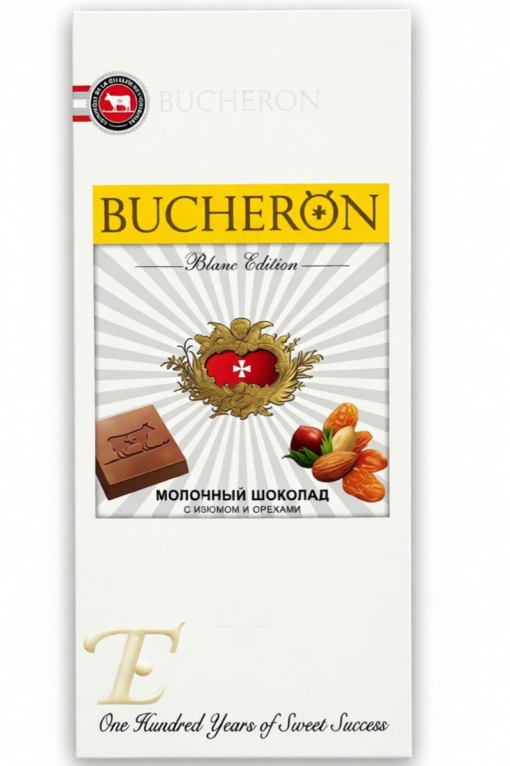 ШОКОЛАД BUCHERON BLANC EDITION МОЛОЧНЫЙ ИЗЮМ ОРЕХИ 85Г/60