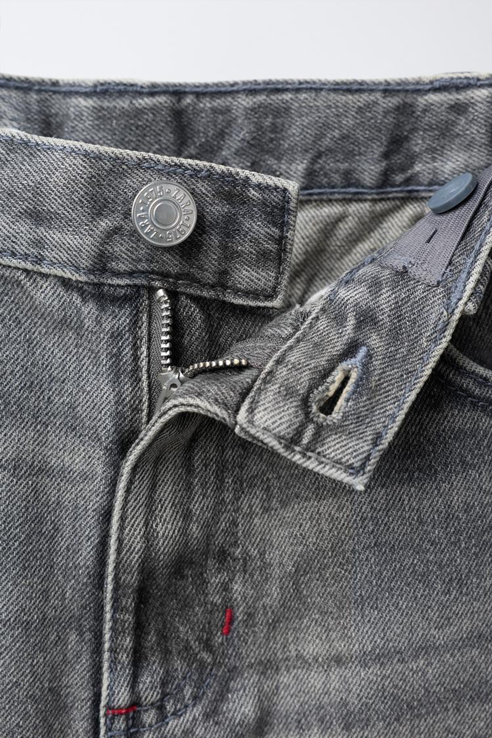 ZARA ДЖИНСЫ WIDE LEG С ВЫШИВКОЙ, МЯГКИЙ СЕРЫЙ