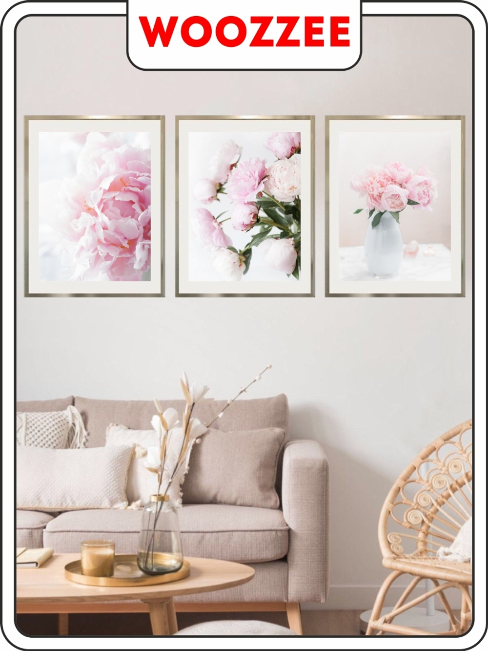 Набор постеров "Перламутровый пион" 3шт.