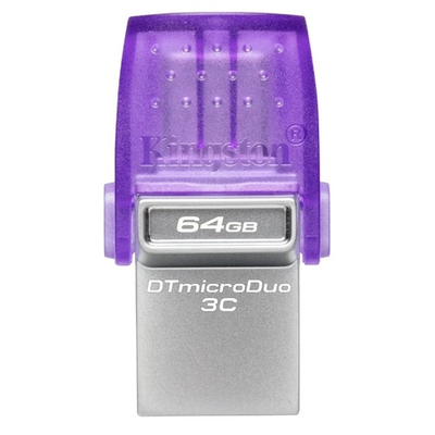 Флеш накопитель Kingston 64Gb DataTraveler microDuo 3C DTDUO3CG3/64GB USB3.0 фиолетовый
