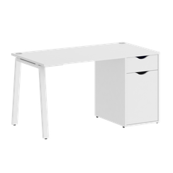 Home Office Стол письменный VR.SP-3-138.1.A Белый Бриллиант/Металл Белый 1380*720*750