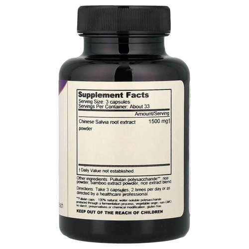 Dragon Herbs, шалфей, 500 мг, 100 вегетарианских капсул