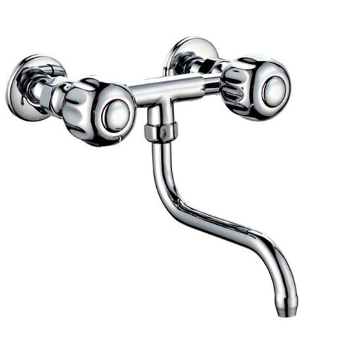 Смеситель настенный для мойки ПСМ 108-К/30, металические маховики, нижний излив