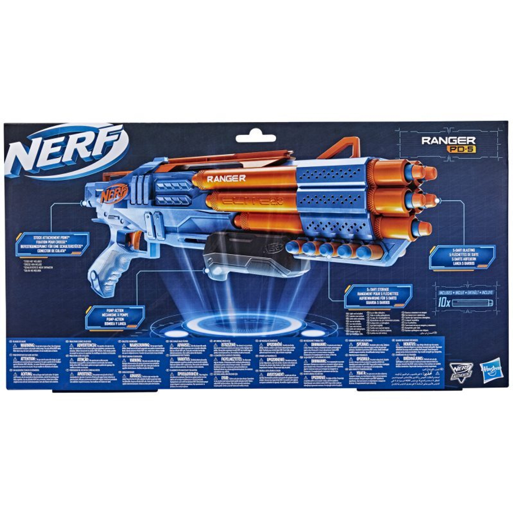 Hasbro Nerf Elite 2.0 - пусковая установка Ranger PD-5 +10 дротиков F4186