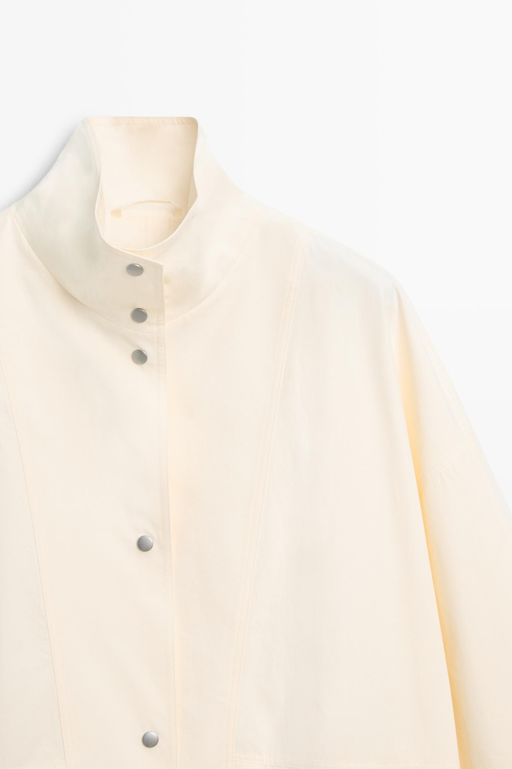 Massimo Dutti Бомбер с кнопками, натуральный/кремовый