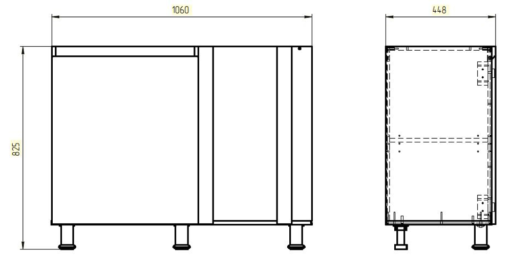 Кухонный модуль 106х45х83, Севилья, напольный, угловой №12, белый, Dipriz