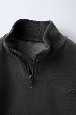 ZARA ТОЛСТОВКА С МОЛНИЕЙ И НАКЛАДНЫМ КАРМАНОМ, АНТРАЦИТОВО-СЕРЫЙ