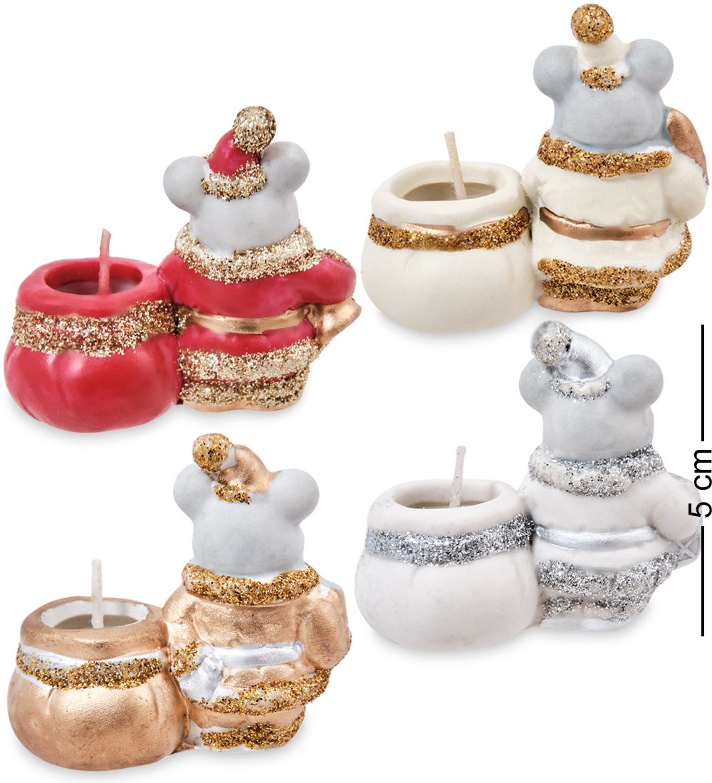 F-T1465-7 Подсвечники «Мышка» микро ассорт 4 шт