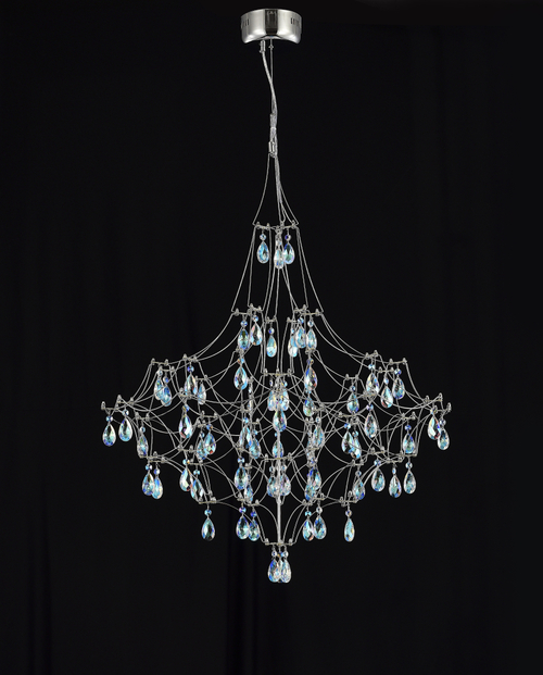 Подвесная люстра светодиодная с пультом и хрустальными подвесками K9 MyFar Allegria MR2641-66P-50СD