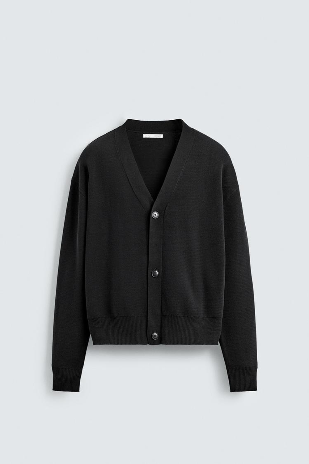 ZARA КАРДИГАН ИЗ РЕЛЬЕФНОГО ХЛОПКА, ЧЕРНЫЙ