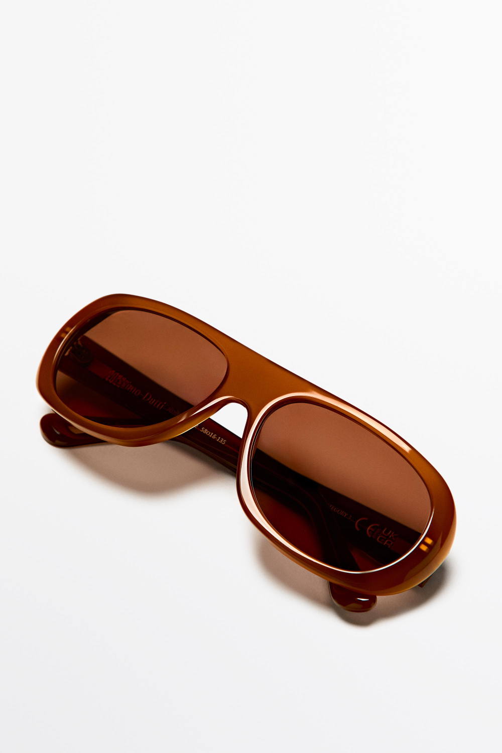 Massimo Dutti Солнцезащитные очки формы «маска», карамельный