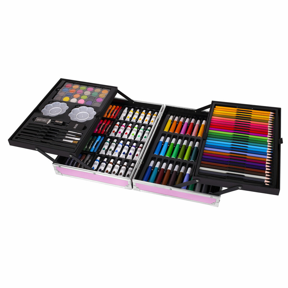 Набор ЮНОГО ХУДОЖНИКА "КОСМОС" для рисования и творчества в кейсе ЮНЛАНДИЯ, 165 предметов, 665671