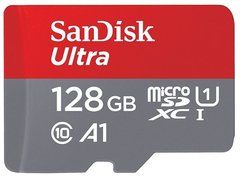 Карта памяти SanDisk Ultra microSDXC Class 10 UHS Class 1 A1 100MB/s 128GB + SD adapter (SDSQUAR-128G)