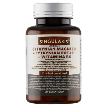 Сингулярис Супериор - цитрат магния + цитрат калия + витамин В6, 60 капсул