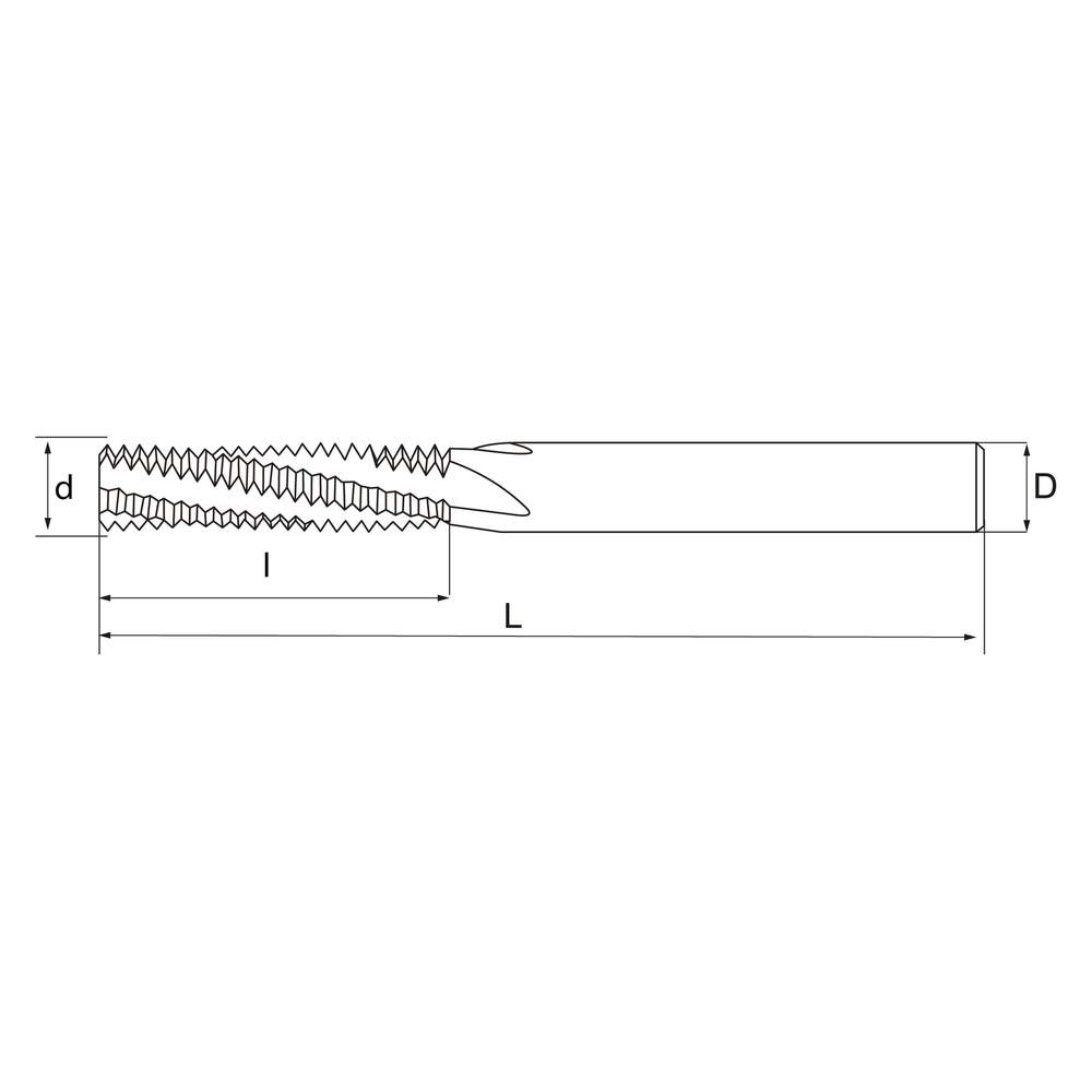 VM-ISO029 Резьбофреза твердосплавная M4,5x0,75 HRC55 ISO 60°