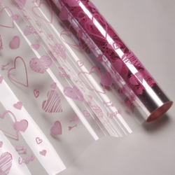 Пленка прозрачная "Сердечки" (10м)