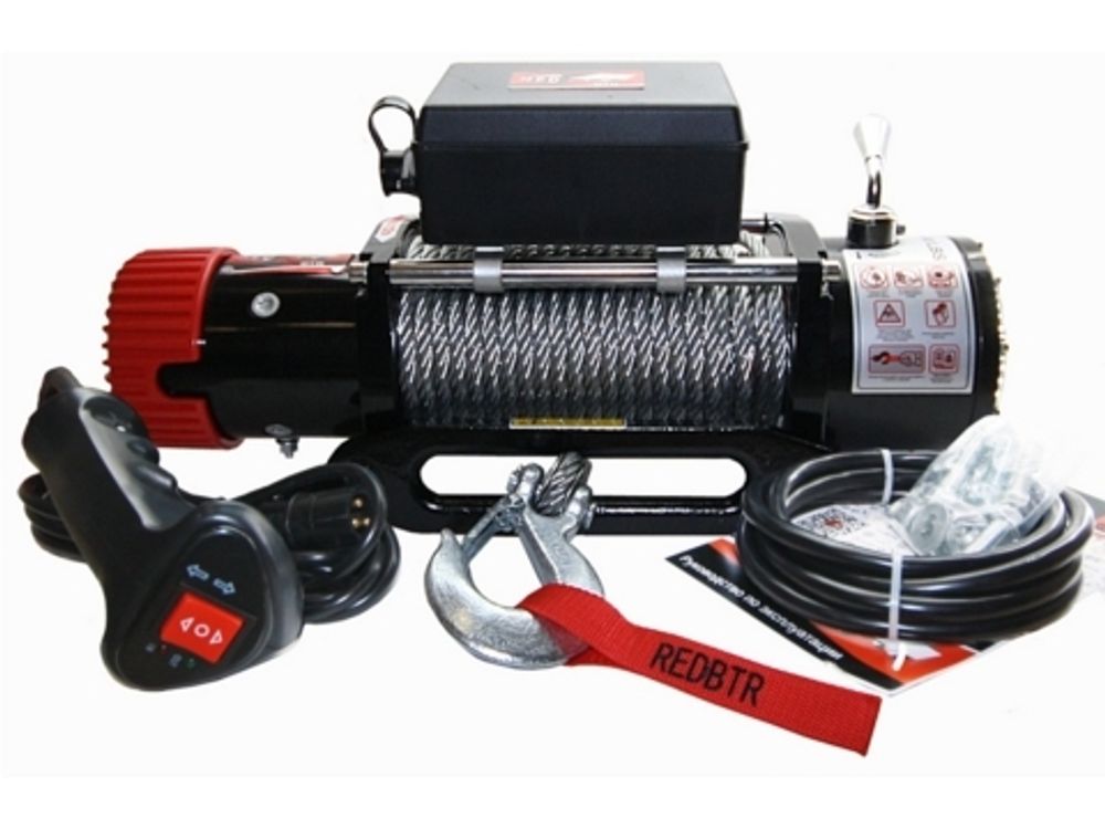 Лебёдка электрическая redBTR серия &quot;HUNTER&quot; 9,5 (12v) с чугунным клюзом