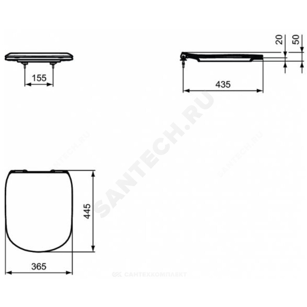 Сиденье для унитаза дюропласт микролифт черное TESI Ideal Standard T3527V3