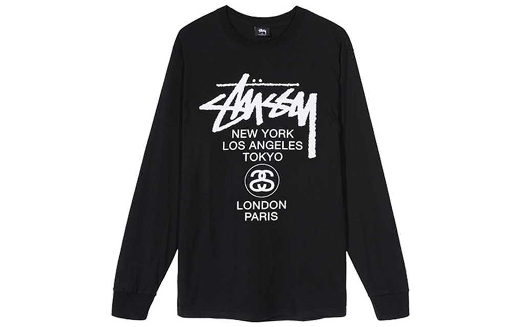 Толстовки Stussy World Tour T, 3993397-BLACK
