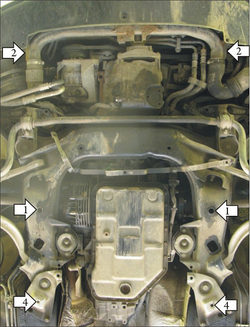Усиленная защита Motodor картера двигателя, кпп. 2 мм, сталь. для Volkswagen Passat B5 1996-2000,Volkswagen Passat B5 2000-2005 арт.02720