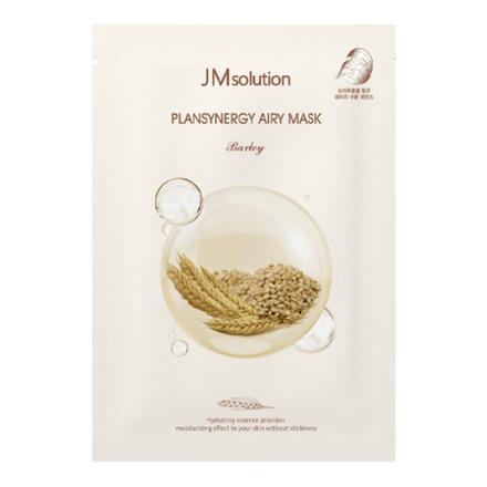 JM SOLUTION Очищающая тканевая маска с экстрактом ячменя Plansynergy Airy Mask Barley 30 мл.