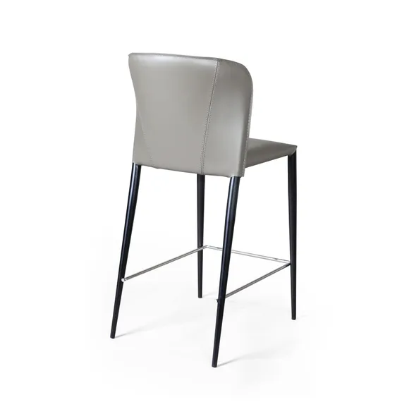 Полубарный стул Albert серо-коричневая кожа