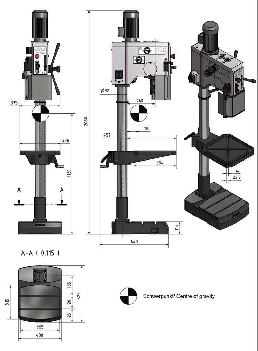 Вертикально-сверлильный станок Optimum OPTIdrill DH 28GSV