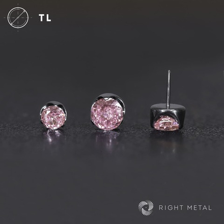 Flat Cubic Zirconia Pink Б/Р