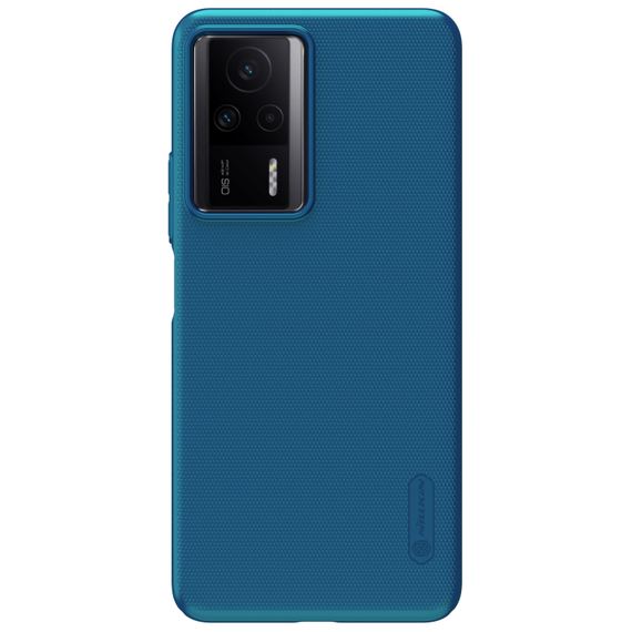 Тонкий жесткий чехол синего цвета (Peacock Blue) от Nillkin для Xiaomi Redmi K60E, серия Super Frosted Shield