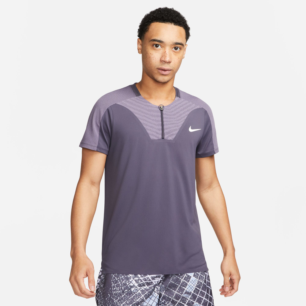 Мужское теннисное поло Nike Dri-Fit Advantage Court Slim UL RG Polo Men - Grey, Lilac