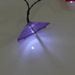 Гирлянда для улицы «Яркий зонтик» 3.8 м 10 ламп LED (8*7 см) чёрн.пров, 2 реж.,IP-54, Белый (солнечная батарея)