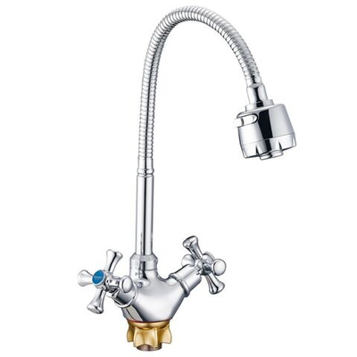 Смеситель для кухни, G.lauf, гибк излив, с кран-буксой, хром, QTZ4-E827