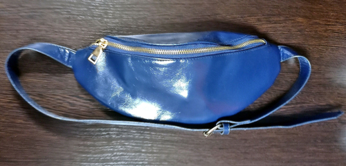 Сумка поясная женская, цвет синий