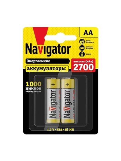 Аккумулятор AA/HR6 94 465 NHR-2700-HR6-BP2 (блист.2шт) Navigator 94465