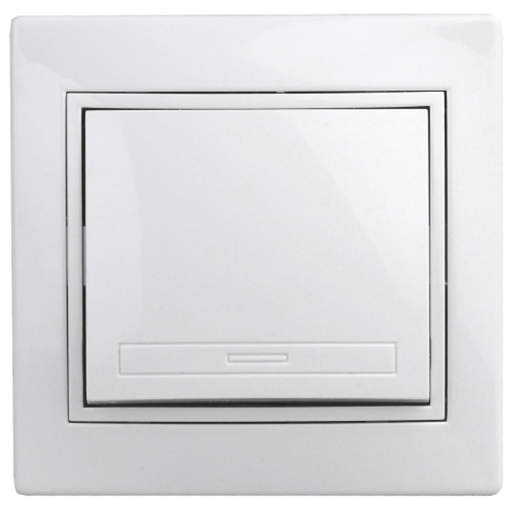 Кнопка Intro Plano 1-109-01 включения 10А-250В, IP20, СУ, Plano, белый