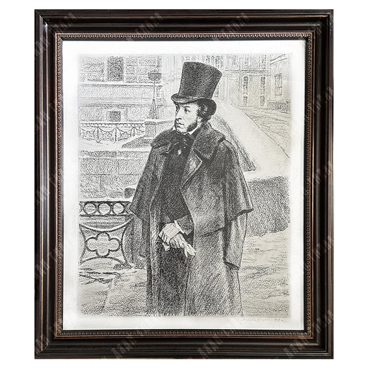 Лаврухин Ю.Н. (1924–2016). Пушкин. Мойка. 1992 г. Бумага, автолитография.