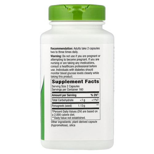 Nature's Way, семена пажитника, 320 веганских капсул (565 мг в 1 капсуле)