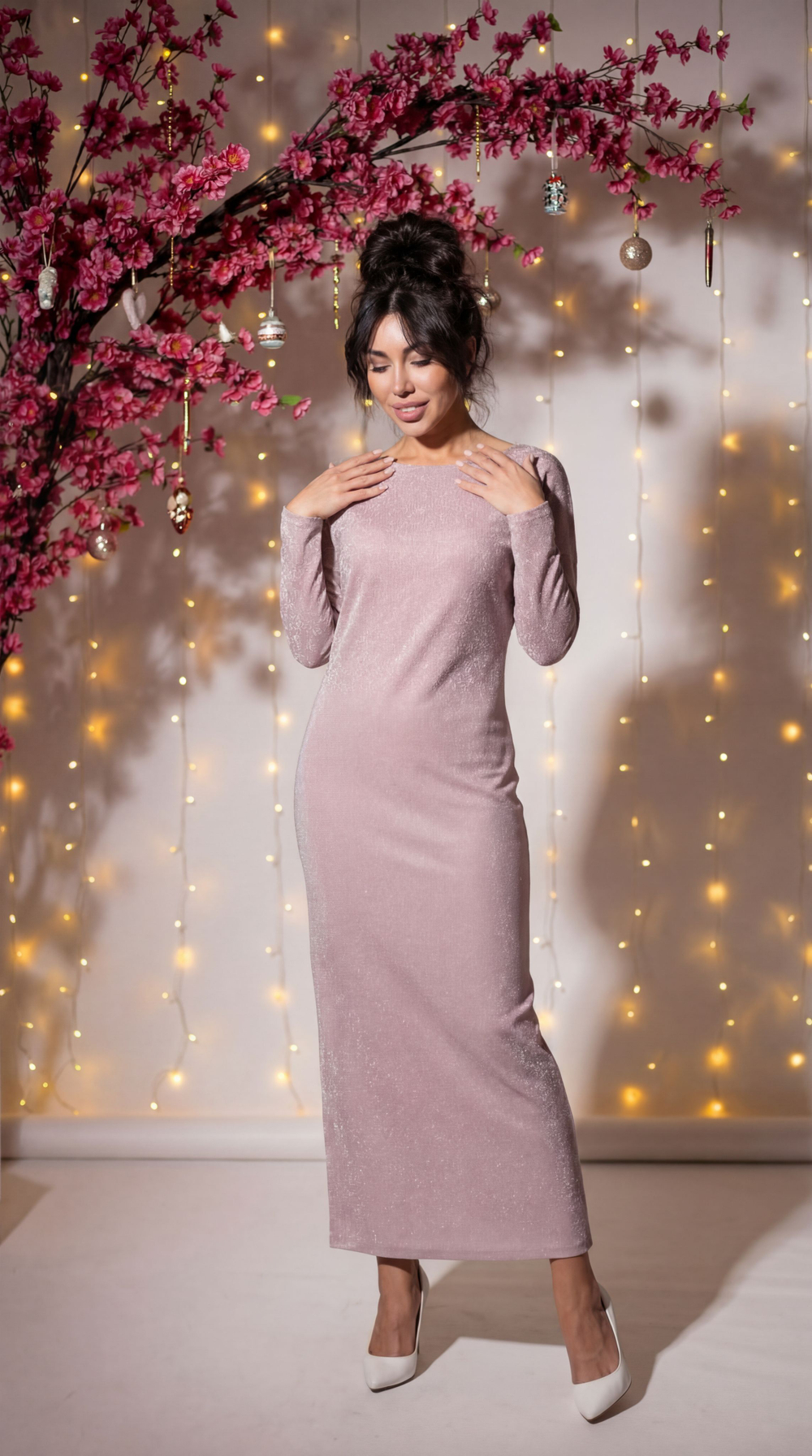 Платье Жемчужное с люрексом