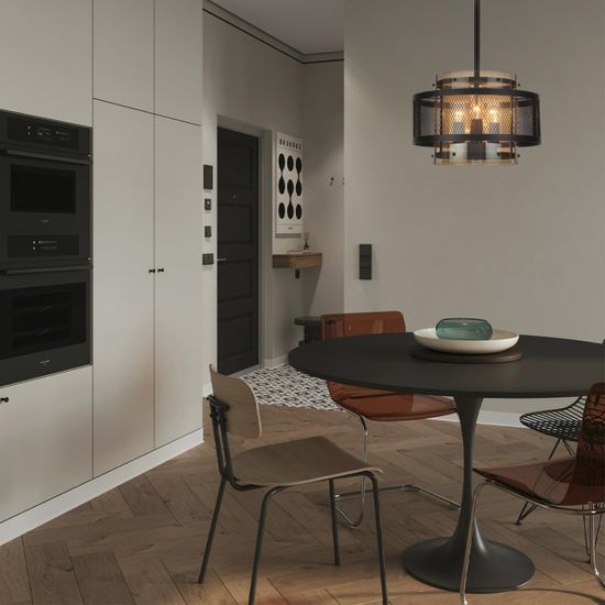 8007/6 MODERNI LN25 251 черный/черный, золотой металл/металл, стекло Люстра подвесная Е14 6*40W 220V ZARINA