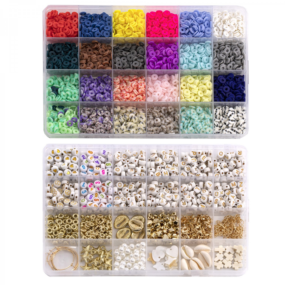 Набор для создания украшений-бусины Alingar, 205х145х60мм,"Decorating", 15 вид. бус., подвес., 2х5 м леска, коробин,кольца,ножниц,карт. короб.