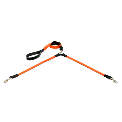 ZOONIK Поводок из капроновой ленты 20 мм, длина 1,5 м + сворка двойная (2*57 см)