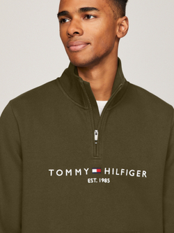 Свитшот Tommy Hilfiger Tommy Logo Quater-Zip Army Green