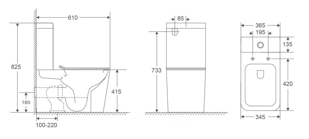 Унитаз-компакт Tornado Q-Line VT2-12T, цвет белый, ультратонкое сиденье soft-close, P-trap