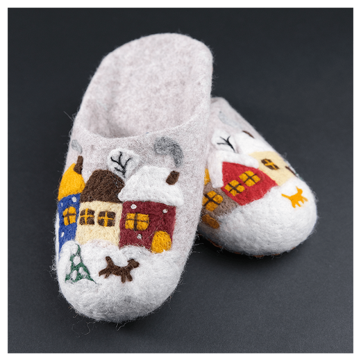 Валяные тапочки «Зимушка»