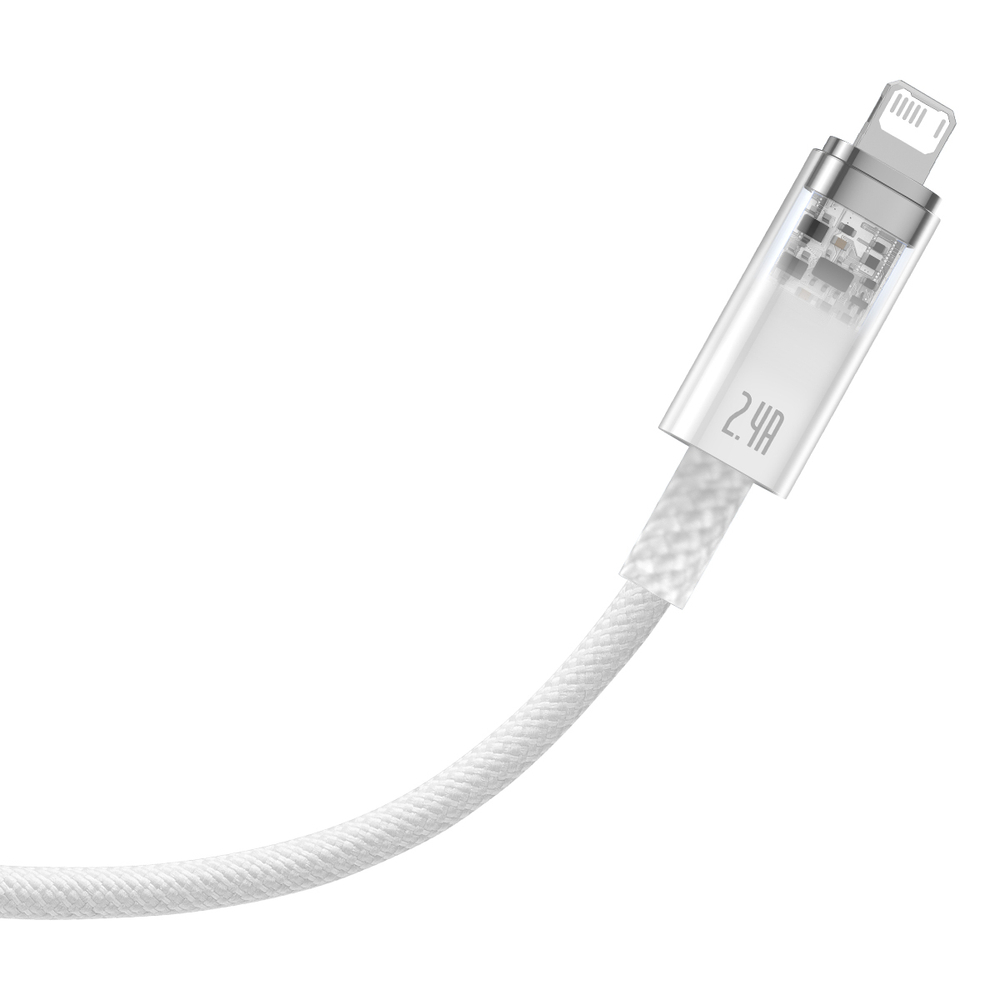 USB-A - Lightning Кабель Baseus Explorer STC Charging+Data 2.4A 1m - White