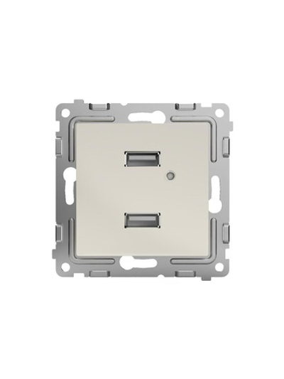Розетка 2-м USB СП Pixel тип A+A 5В 1х2.1А 2х1.05А механизм беж. TOKOV ELECTRIC TKE-PX-2USB-C02