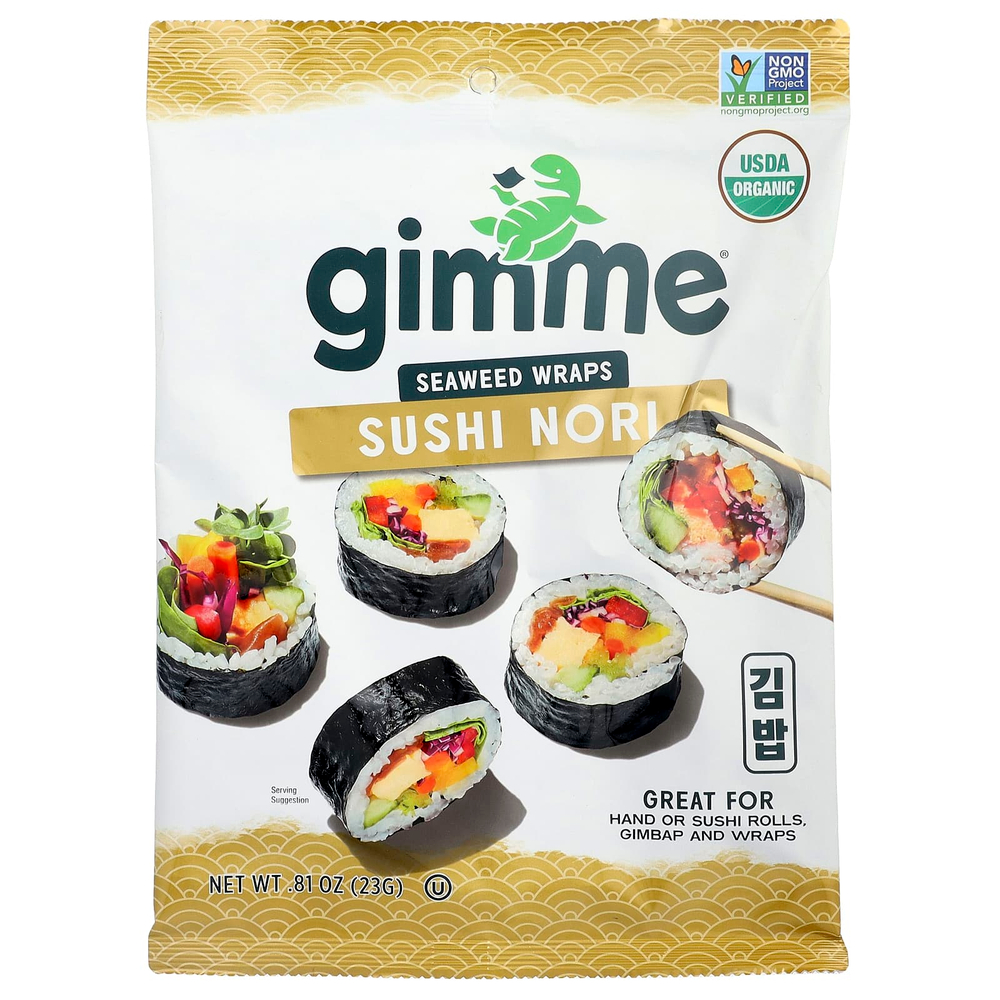 gimMe, рулеты для суши с водорослями нори, 23 г (0,81 унции)