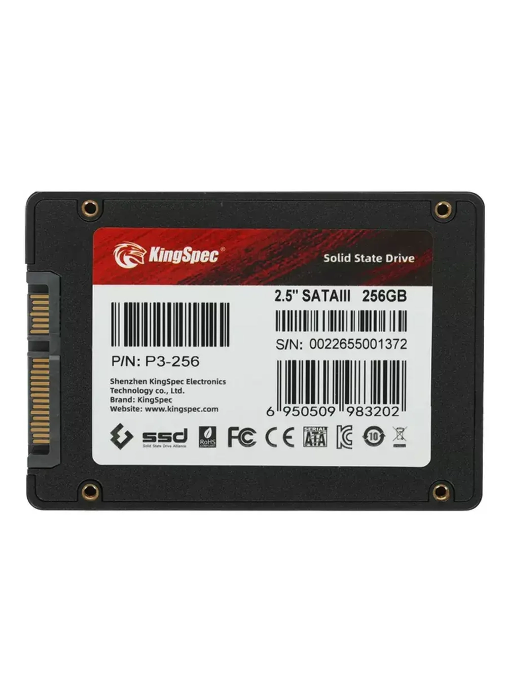 SSD накопитель KINGSPEC P3-512 256ГБ, 2.5", SATA III, SATA